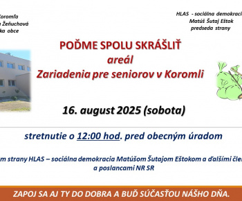Aktuality / Pozvánka na stretnutie s  predsedom strany HLAS  - sociálna demokracia Matúšom Šutajom Eštokom a ďalšími členmi vlády SR a poslancami NRSR.  - foto