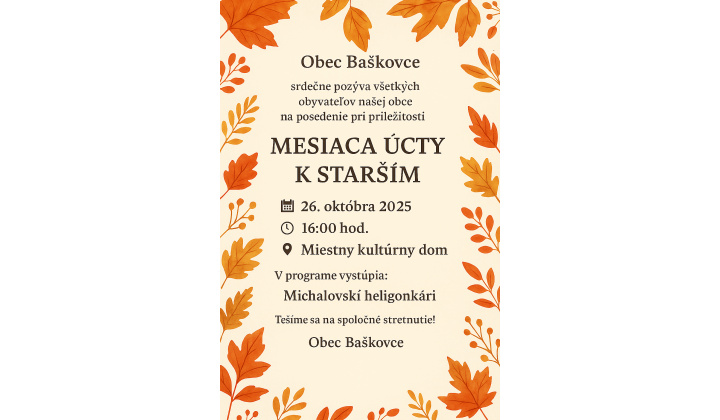 Pozvánka - mesiac úcty k starším