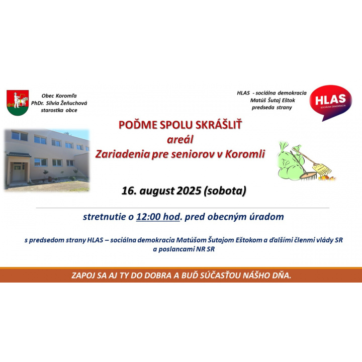 Pozvánka na stretnutie s  predsedom strany HLAS  - sociálna demokracia Matúšom Šutajom Eštokom a ďalšími členmi vlády SR a poslancami NRSR. 